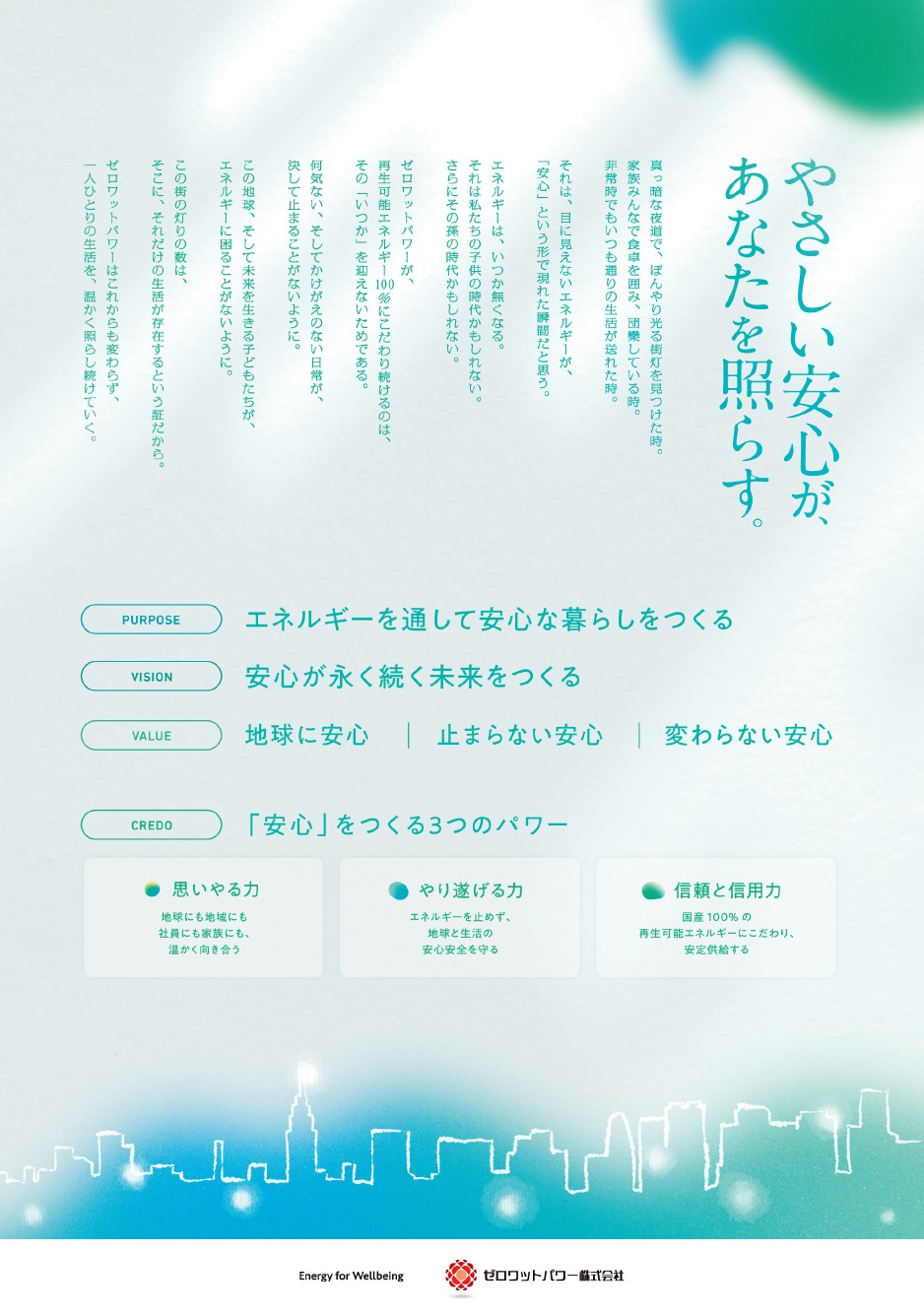 ゼロワットパワー 企業コンセプトコピー・ポスター制作